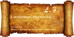 Landesman Hermiusz névjegykártya
